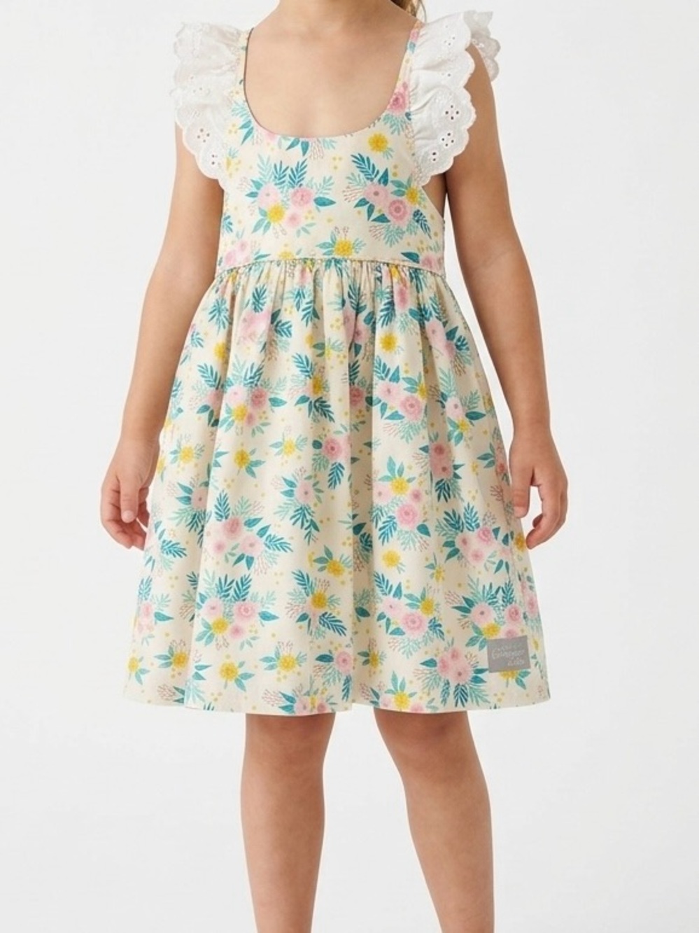 Eleanor Rose Floral Serena Dress Cottagecore Coquette Ruffle Trim Size 5-6